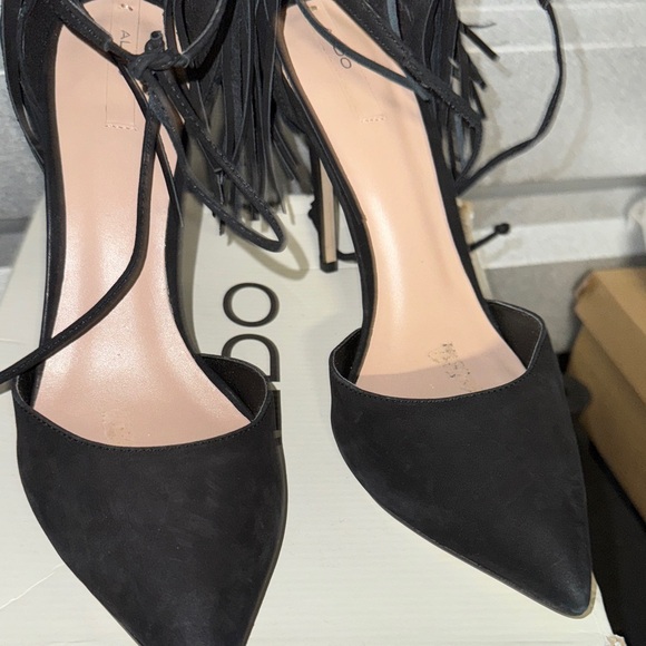 Aldo Black Fringe Heels - Picture 8 of 15